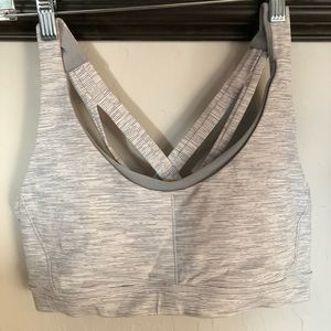 Lululemon Sports Bra size XL in Gray/White Stripe